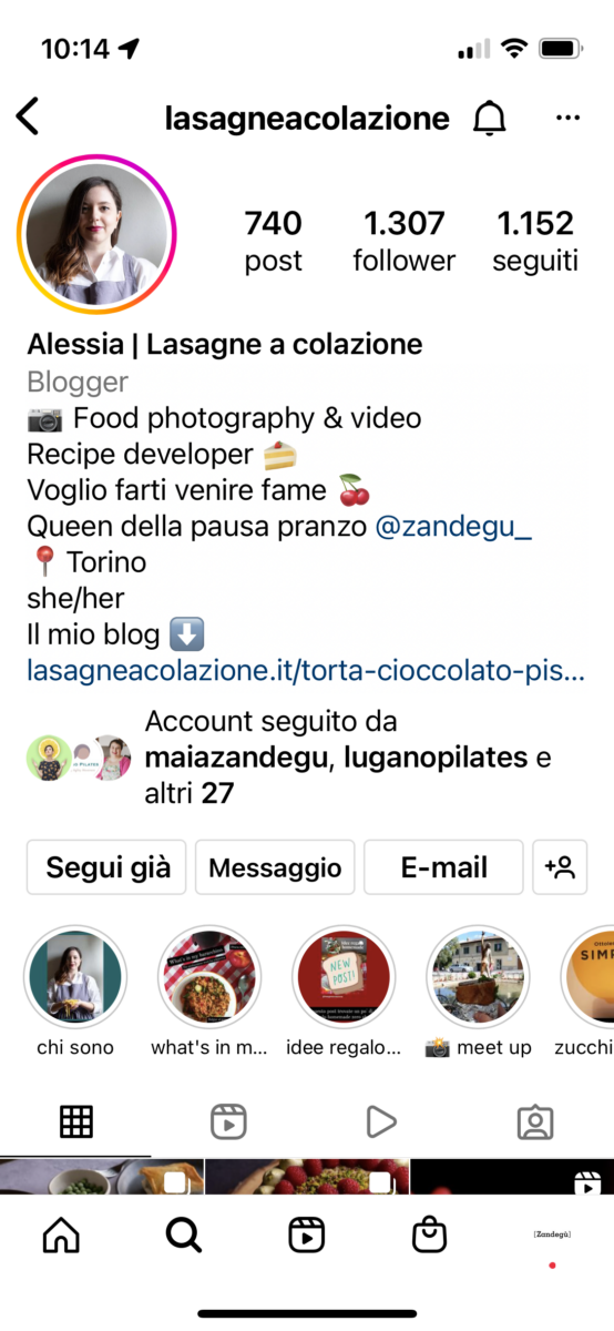 biografia su instagram